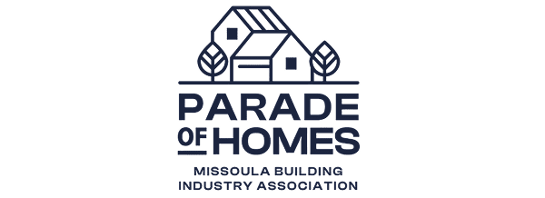 Parade of Homes logo with house illustration.